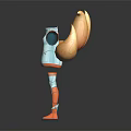 Blue And White Jacket With Orange Cuffs Shorts Orange Boots And Yellow Wing Decorations