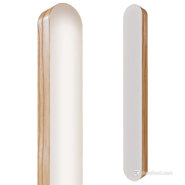 Modern Style Wall Sconce With Wooden Frame And White Shade For Home Indoor Lighting 3d model 