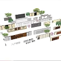 Scenic Wall Design For Entrance With Various Plant Decor And Wooden Panels