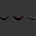 Three Decorative Masks With Different Colors And Designs Black Red And Silver For Home Decor