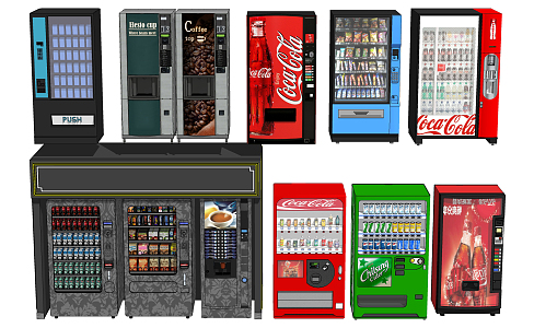 Modern vending machine vending machine combination 3d model