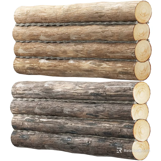Natural Stone And Wood Materials With Rustic Texture For Home Decor Projects 3d model