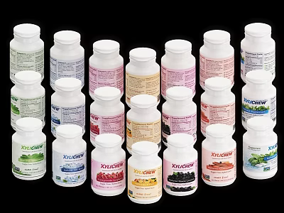 Different Nutritional Food Supplements from Various Brands in Colorful Bottles 3d model