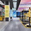 Restaurant Entrance at Xinyue Square with Colorful Ceiling and Modern Interior Design