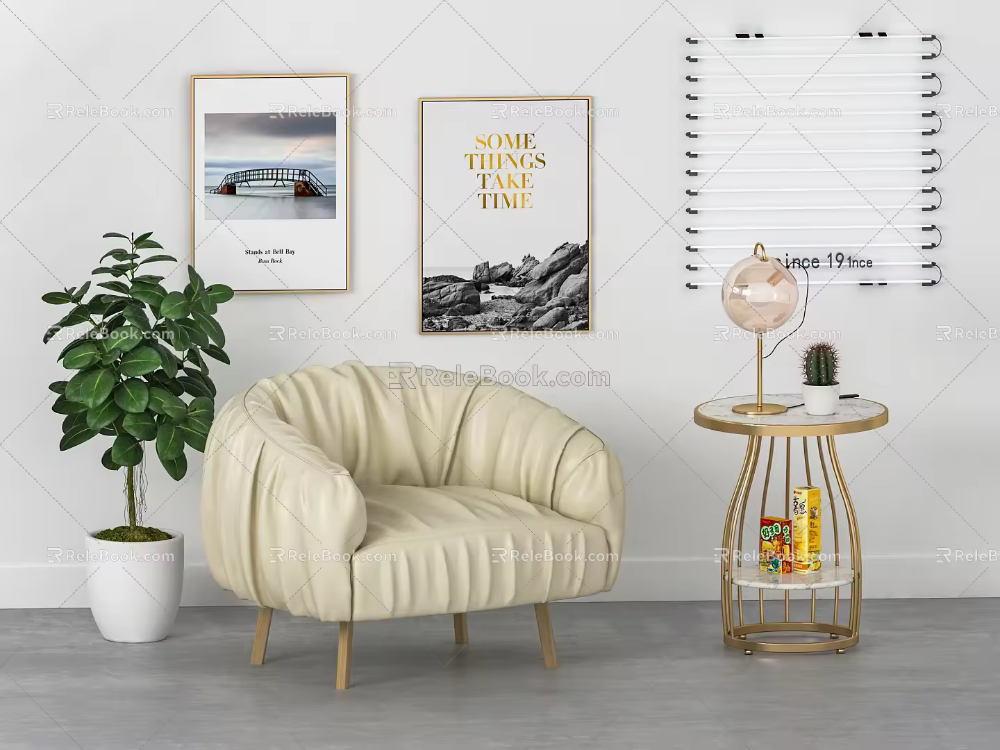 Modern Single Sofa Single Sofa Small 3d model