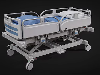 hospital bed hospital equipment medical equipment bed sickbed quilt 3d model
