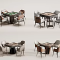 mahjong table chess table 3d model