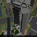 Birds Eye View Planning of Modern High Rise Building with Roads River and Green Belts