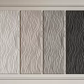 Elegant Wall Panels With Wave Pattern In Beige Brown And Black Tones 3d model