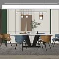 Modern Dining Table and Chair Combination Dining Table and Chair 3d model