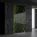 Modern Indoor Living Plant Wall Design With Stone Accents And Natural Light Features