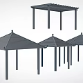 gazebo hexagonal gazebo grape rack 3d model