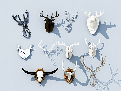 Modern Animal Wall Ornament 3d model