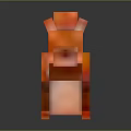 3D Pixel Art Red Squirrel Character With Vibrant Red Blocky Design On Dark Reflective Background