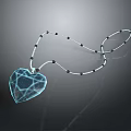 Fashionable Heart Shaped Pendant Necklace With Transparent Cut Design And Black White Beads
