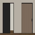 Modern Interior Doors In Dark And Light Wood Grain With Black Frames