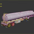 Shiny Silver Fuel Tanker Trailer With Multiple Wheels On Reflective Surface 3d model