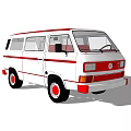 Red And White Compact Van With Classic Design And Exterior Features