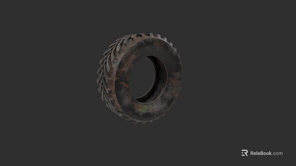 Durable Off Road Car Tire With Deep Tread Pattern And Rubber Construction 3d model 