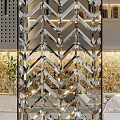 Modern partition glass brick screen partition 3d model