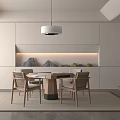 Hotel Mahjong Room Modern Interior Featuring Wooden Table Comfortable Chairs And Pendant Lighting
