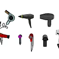 Household Hair Dryers in Various Styles and Colors for Daily Use