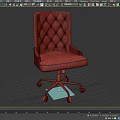 Gray Tufted Office Chair With Diamond Pattern Armrests And Black Casters