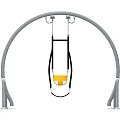 Kids Play Area Arched Frame Swing With Yellow Seat And Safety Harness