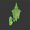 Copper Wall Lamp With Decorative Metal Bracket And Square Illuminated Lampshade