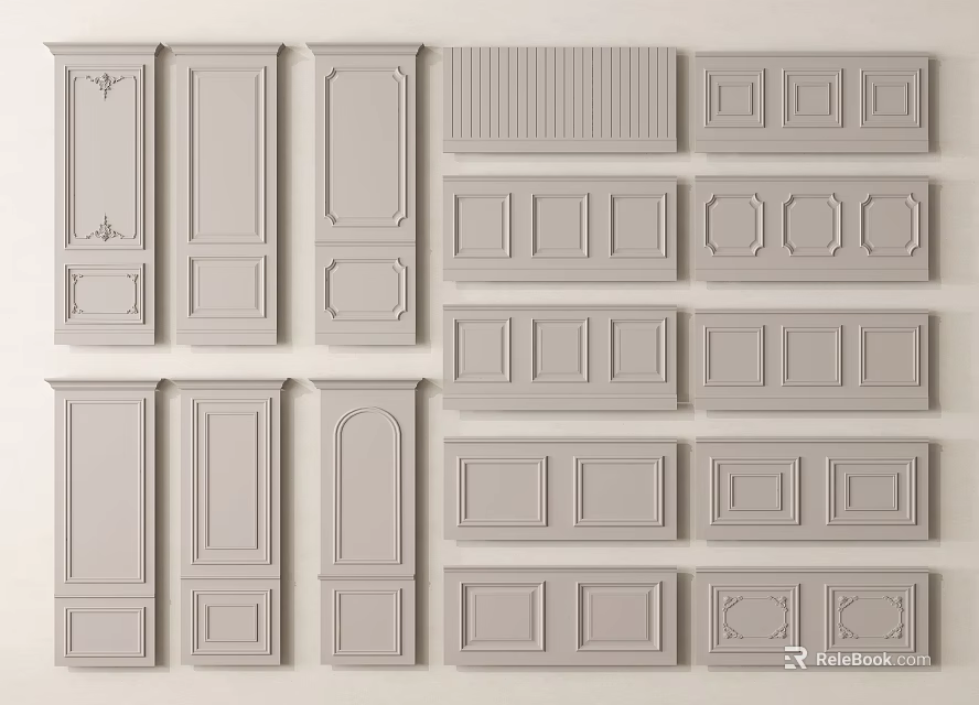 Decorative Wall Paneling With Various Styles And Designs For Home Interior Decoration 3d model 