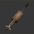 Giraffe With Brown And White Spots Standing On Black Surface In Studio 3d model