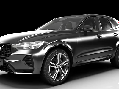 Sleek Black SUV Car With Modern Design LED Headlights And Alloy Wheels 3d model