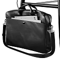Modern Black Desk With Laptop Tablet Pen Lamp And Gray Chair Plus Black Backpack