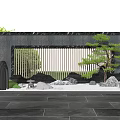 New Chinese style landscape sketch landscape wall 3d model