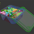 Fresh Powdered Food In Orange Plastic Container With Transparent Open Lid