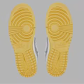 White Sneakers With Silver Swoosh Logo Yellow Sole And Orange Tongue Accents