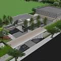 Modern Garden Landscape Entrance With Sliding Metal Screens Lighting And Water Surface