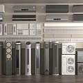 Various Models Of Wall Mounted Standing Air Conditioners And Fans