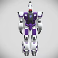 Sci Fi Robot Character With Purple And White Color Jet Wings Action Design