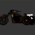 Modern Three Wheeled Motorcycle With Black Body Red Accents Brown Seat And White Parts