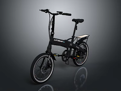 UTRANOVA Black Folding Bike Design With Lightweight Frame And Comfortable Seat 3d model