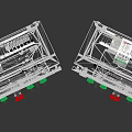 Two Industrial Control Panels With Display Screens And Multiple Colored Buttons