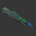 Streamlined Futuristic Water Vehicle With Metallic Skeletal Frame And Red Accent Details