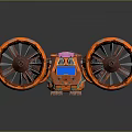 Orange Wheeled Mars Rover Advanced Mechanical Design For Planetary Space Exploration 3d model