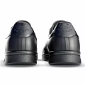 Classic Leather Black Sneakers With Round Toe And Lace Up Design For Casual Wear