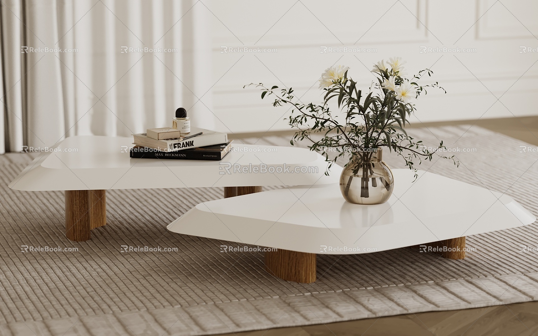 Modern coffee table fashion simple side table 3d model