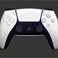 Wireless Game Controller White And Navy Blue With Dual Joysticks And Action Buttons