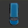 Blue Small Cargo Van Exterior Design in 3D Rendering With Reflection and Commercial Use 3d model