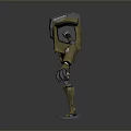 3D Robot Character Design With Gold And Black Mechanical Structure And Joints