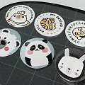 Cute Round Carpets With Cartoon Animal Patterns Tiger Panda Rabbit Bear Designs 3d model